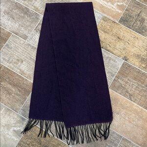 Enzo Mantovani Purple & Black 100% Cashmere Scarf Black Tassels